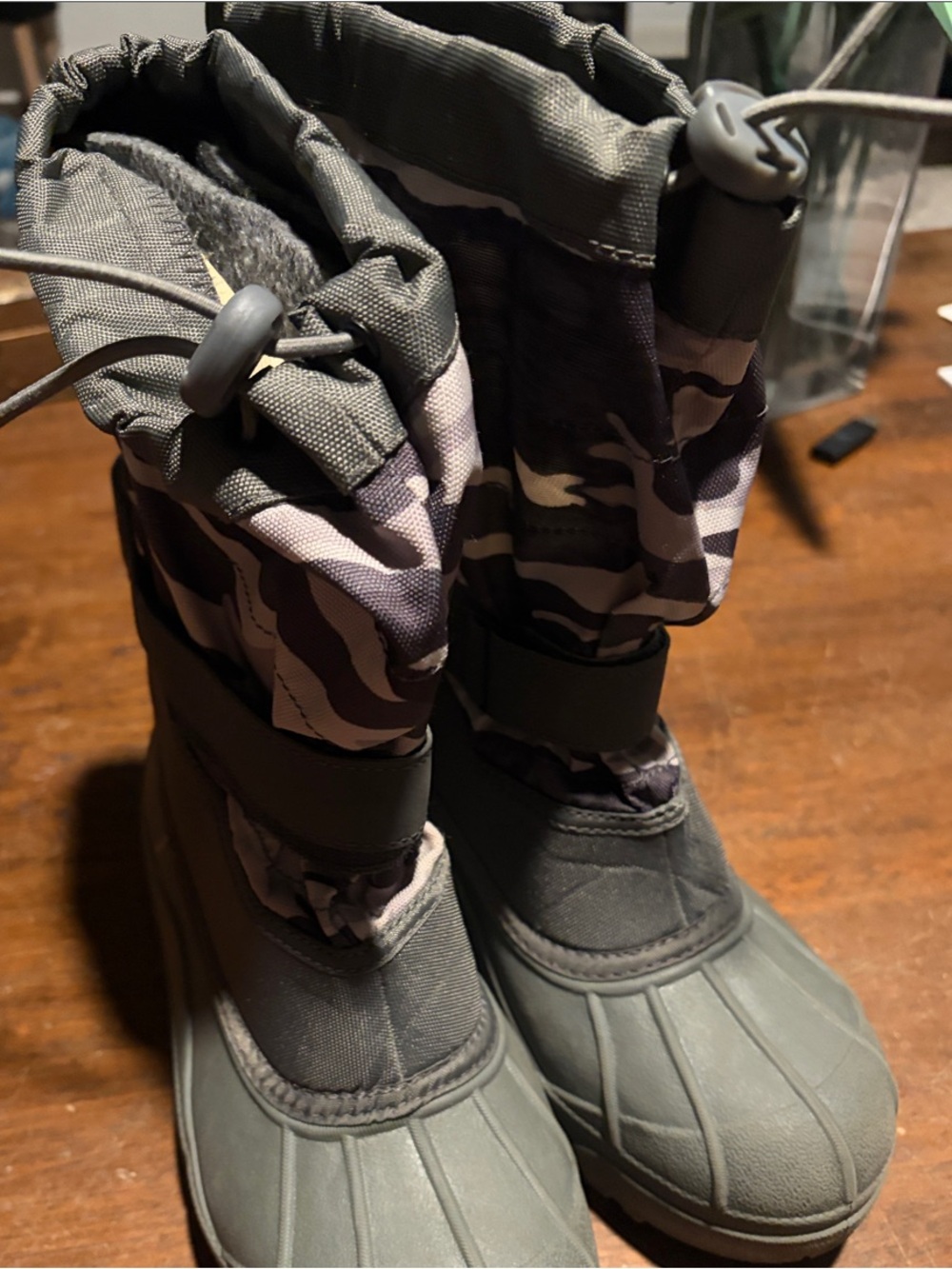 Columbia Kids Gray Camo Winter Boots